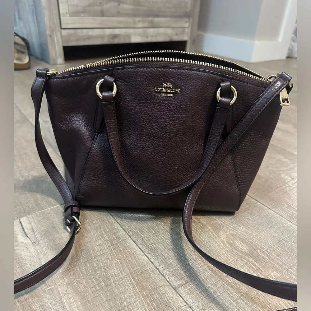 Coach Dark Brown Leather Crossbody Bag and Wallet - Picture 2 of 10